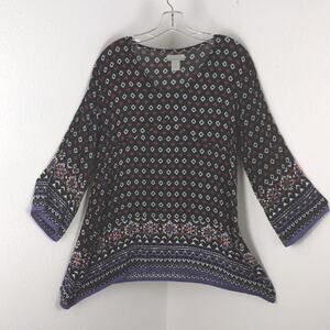 World Market Top Black with designs S/M